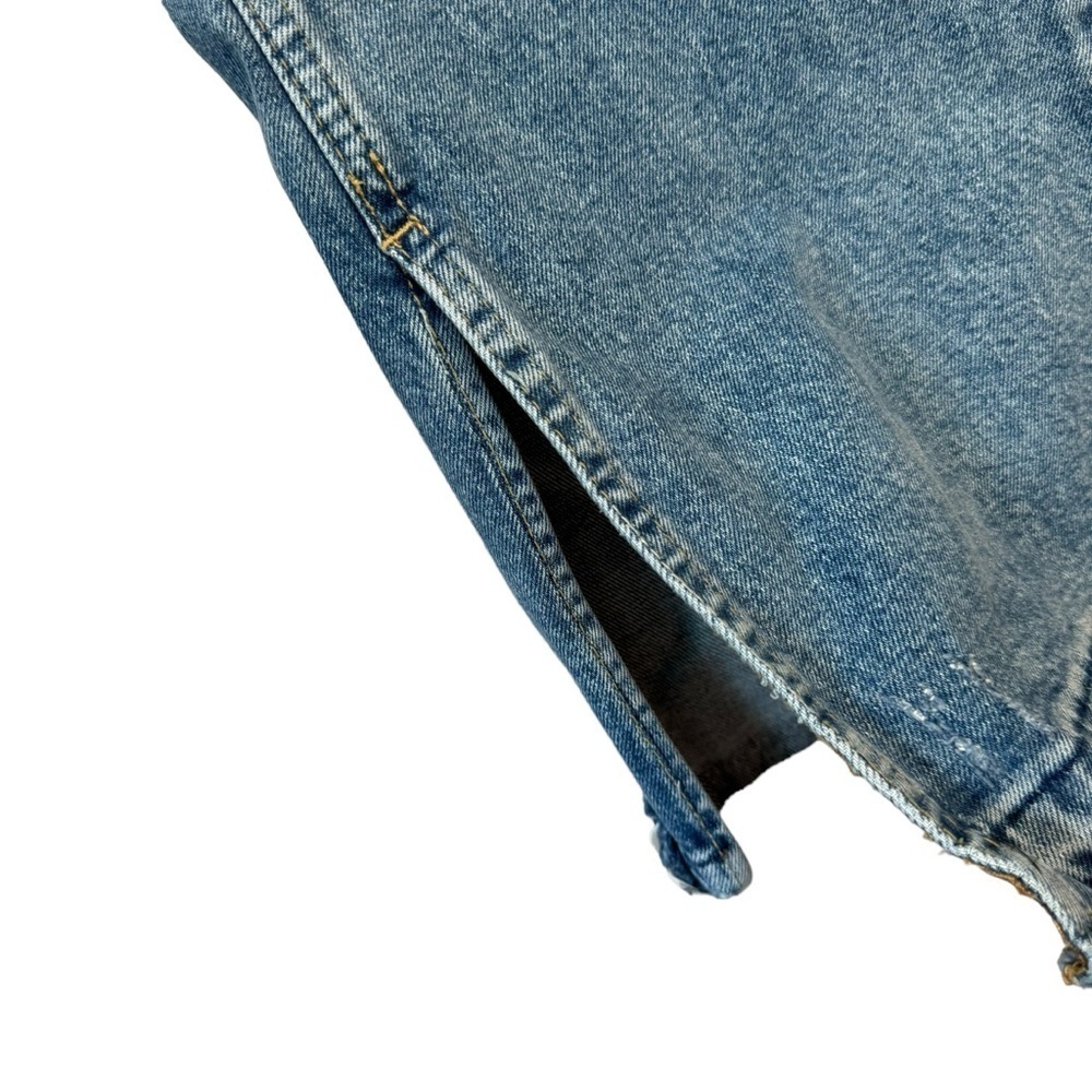 Free People Jeans Women Size 31 Emmy Split Hem Bootcut Blue Button Fly High Rise - Picture 4 of 16